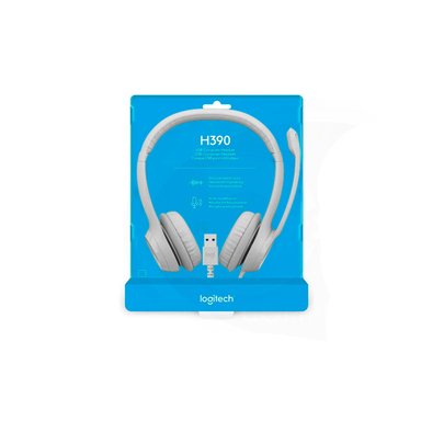 AUDÍFONOS GAMER LOGITECH OVER-EAR H390 C/MICROF USB NOISE CANCELLING WHITE - 1