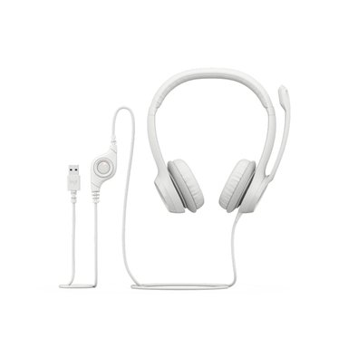 AUDÍFONOS GAMER LOGITECH OVER-EAR H390 C/MICROF USB NOISE CANCELLING WHITE - 5