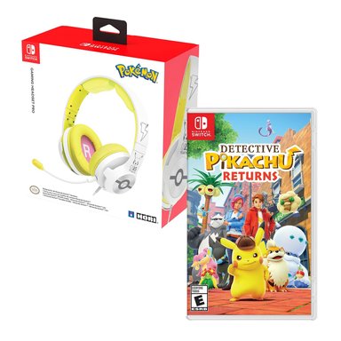 DETECTIVE PIKACHU RETURNS + AUDIFONO GAMER PRO POKÉMON PIKACHU 025 NINTENDO SWITCH - 1