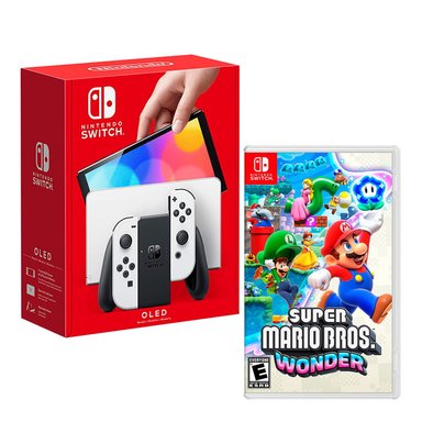 CONSOLA NINTENDO SWITCH MODELO OLED BLANCO + SUPER MARIO WONDER - 1