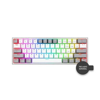 TECLADO REDRAGON GAMER FIZZ PRO WIRELESS SPANISH -RGB-WG WHITE-GRAY K616 - 1