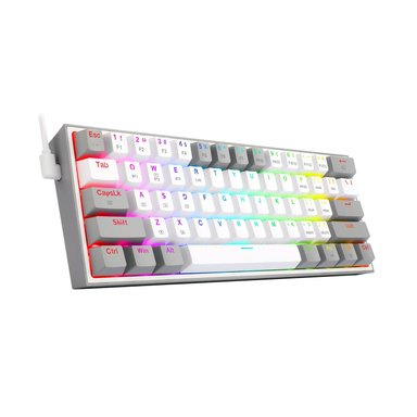 TECLADO REDRAGON GAMER FIZZ PRO WIRELESS SPANISH -RGB-WG WHITE-GRAY K616 - 2