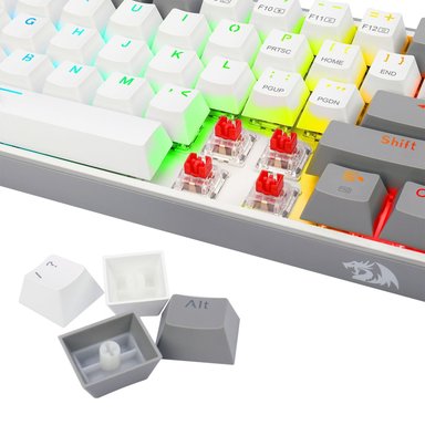 TECLADO REDRAGON GAMER FIZZ PRO WIRELESS SPANISH -RGB-WG WHITE-GRAY K616 - 4