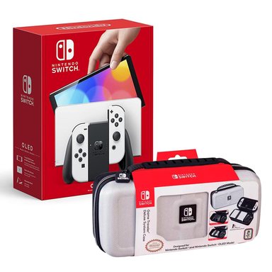 CONSOLA NINTENDO SWITCH MODELO OLED BLANCO + ESTUCHE 1680 BLANCO - 1