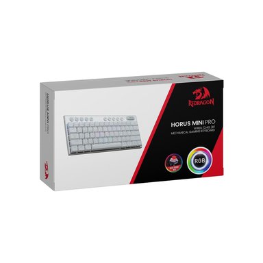 TECLADO REDRAGON GAMER HORUS MINI CABLEADO ENGLISH K632-PRO-RGB WHITE RED SWITCH - 1
