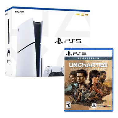 CONSOLA SONY SLIM PS5 PLAYSTATION 5 CON LECTOR DISCOS + UNCHARTED LEGACY OF THIEVES COLLECTION - 1