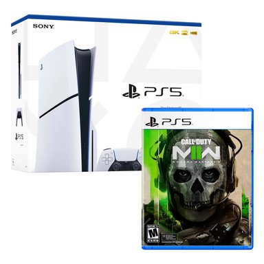 CONSOLA SONY SLIM PS5 PLAYSTATION 5 CON LECTOR DISCOS + CALL OF DUTY MW II - 1
