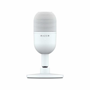 MICRÓFONO USB RAZER GAMER SEIREN V3 MINI STREAMING SUPERCARDIOIDE C/N SENSOR TOUCH SILENT WHITE BLANCO - 1