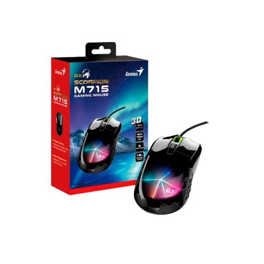 MOUSE GAMER GENIUS M715 NEGRO GX SCORPION 800-7200 DPI 6 BOT PROGRAMABLES + MEMORIA INTEGRADA RGB BLACK - 4