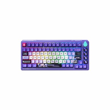 TECLADO INALÁMBRICO MACHENIKE GAMER T B82 TRI-MODE RGB PURPLE LINEAR SWITCH PURPLE/GREEN K600 - 1