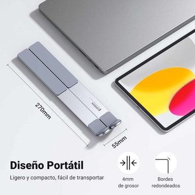 SOPORTE PORTÁTIL UGREEN PARA LAPTOP DE 8' A 17.3' METAL SILVER (40289) - 6
