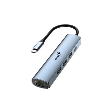 ADAPTADOR HUB USB-C GENIUS UH-545 GIGABIT ETHERNET 1-USB-C 3-USB-A - 1