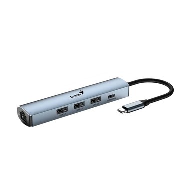 ADAPTADOR HUB USB-C GENIUS UH-545 GIGABIT ETHERNET 1-USB-C 3-USB-A - 3