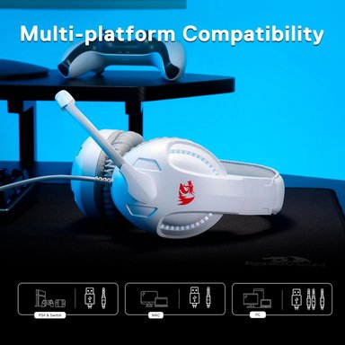 AUDIFONO GAMER REDRAGON CRONUS H211 RGB WHITE - 4