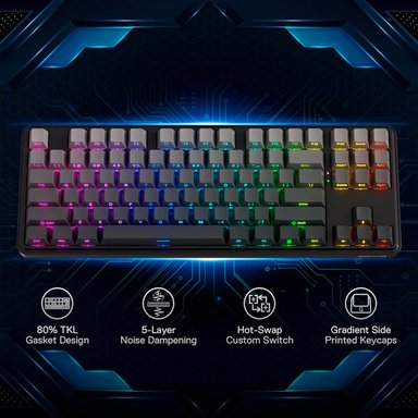TECLADO GAMER REDRAGON STAR BLADE RGB PRO WIRELESS ENGLISH K707 BLACK DEGRADED - 2