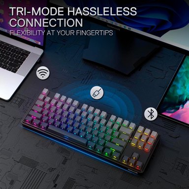 TECLADO GAMER REDRAGON STAR BLADE RGB PRO WIRELESS ENGLISH K707 BLACK DEGRADED - 3