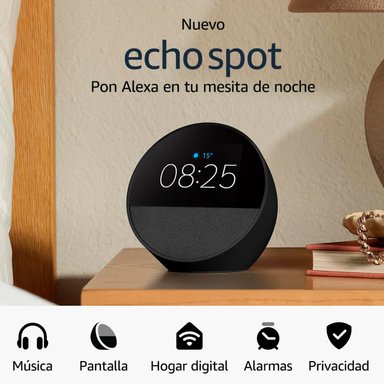 ALEXA ECHO SPOT BOCINA INTELIGENTE NEGRO - 2