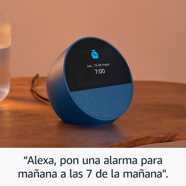 ALEXA ECHO SPOT BOCINA INTELIGENTE AZUL ACERO - 3