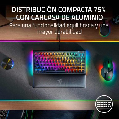 TECLADO GAMER RAZER BLACKWIDOW V4 MECHANICAL US SWITCH ORANGE CHROMA BLACK - 3