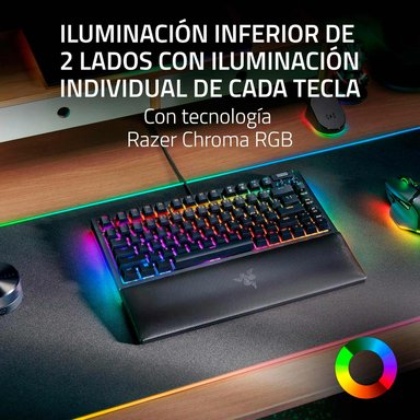 TECLADO GAMER RAZER BLACKWIDOW V4 MECHANICAL US SWITCH ORANGE CHROMA BLACK - 4