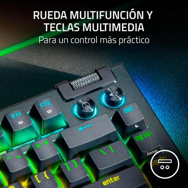 TECLADO GAMER RAZER BLACKWIDOW V4 MECHANICAL US SWITCH ORANGE CHROMA BLACK - 5