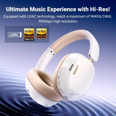 AUDIFONOS UGREEN CON CANCELACION DE RUIDO BLUETOOTH BLANCO HP203-35758 - 3