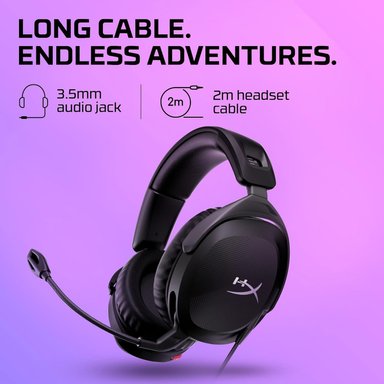 AUDÍFONOS GAMER ALÁMBRICOS HYPERX CLOUD STINGER 2 NEGRO - 3