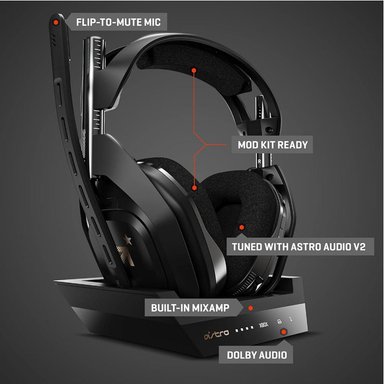 AUDÍFONOS GAMER ASTRO A50 LIGHTSPEED WIRELESS CON BASE STATION NEGRO - 4