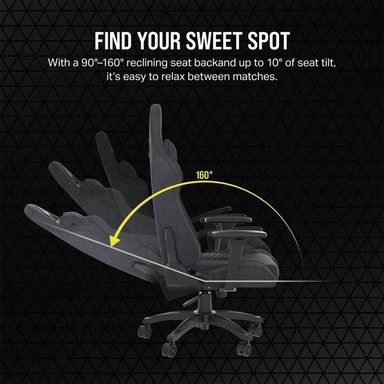 SILLA GAMER CORSAIR TC100 RELAXED TELA GREY BLACK - 4