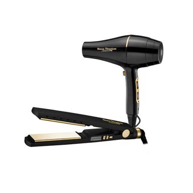 COMBO DE PLANCHA Y SECADORA BABYLISSPRO GOLD BLACK
