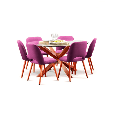JUEGO DE COMEDOR HOME PREMIUM CATALEYA 6 SILLAS