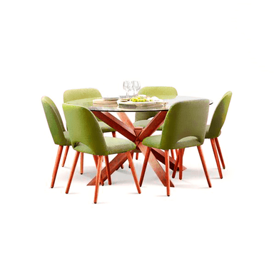 JUEGO DE COMEDOR HOME PREMIUM CATALEYA 6 SILLAS