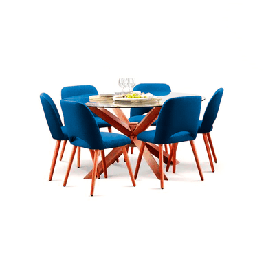 JUEGO DE COMEDOR HOME PREMIUM CATALEYA 6 SILLAS