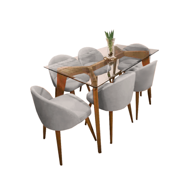 JUEGO DE COMEDOR HOME PREMIUM DALLAS 6 SILLAS
