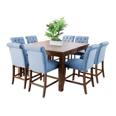 JUEGO COMEDOR HOME PREMIUM MANOLO 8 SILLAS AZUL