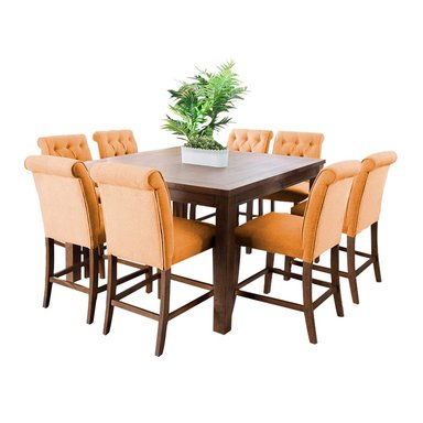 JUEGO COMEDOR HOME PREMIUM MANOLO 8 SILLAS NARANJA