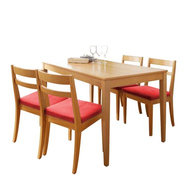 JUEGO COMEDOR HOME PREMIUM MARCELO 4 SILLAS ROJO