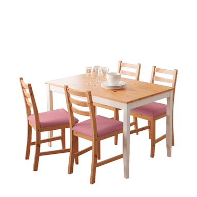 JUEGO COMEDOR HOME PREMIUM DENVER 4 SILLAS ROSADO