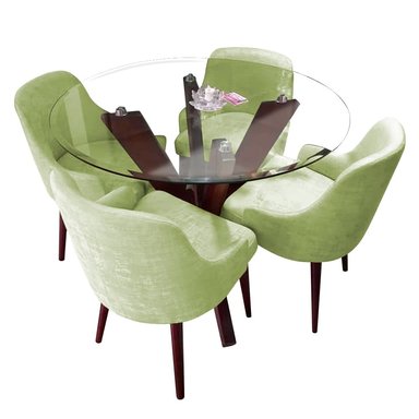 JUEGO COMEDOR HOME PREMIUM ANNA 4 SILLAS VERDE