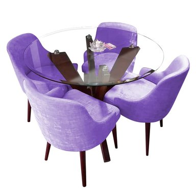 JUEGO COMEDOR HOME PREMIUM ANNA 4 SILLAS VIOLETA