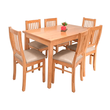 JUEGO COMEDOR HOME PREMIUM VILMA 6 SILLAS BEIGE