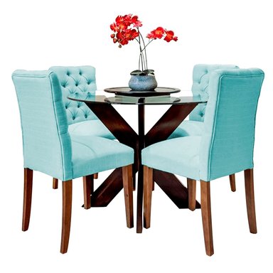 JUEGO COMEDOR HOME PREMIUM NAIROBI 4 SILLAS TURQUESA
