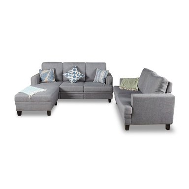 JUEGO SALA HOME PREMIUM RAQUEL 3 2 + BANQUETA MULTIFUNCIONAL