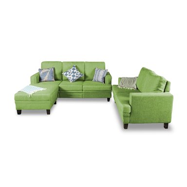 JUEGO SALA HOME PREMIUM RAQUEL 3 2 + BANQUETA MULTIFUNCIONAL