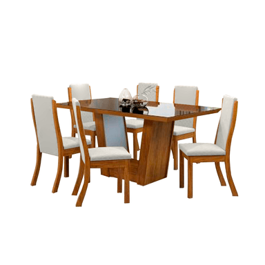JUEGO COMEDOR HOME PREMIUM VALERIA 6 SILLAS PLATA