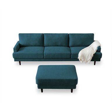 SOFA HOME PREMIUM MATTY 3 CUERPOS COBALTO + BANQUETA MULTIFUNCIONAL