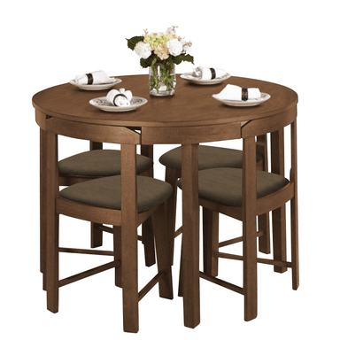 JUEGO COMEDOR HOME PREMIUM FABIOLA 4 SILLAS MARRÓN