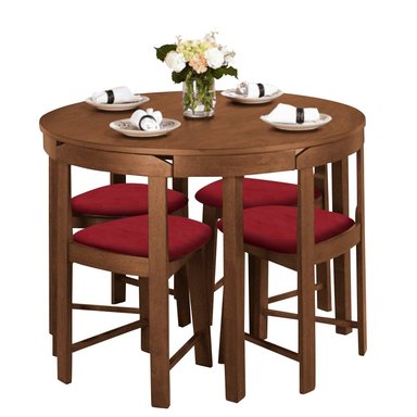 JUEGO COMEDOR HOME PREMIUM FABIOLA 4 SILLAS ROJO