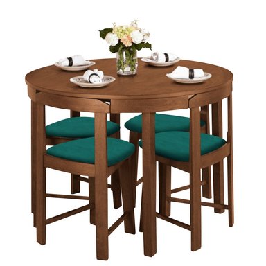 JUEGO COMEDOR HOME PREMIUM FABIOLA 4 SILLAS ESMERALDA