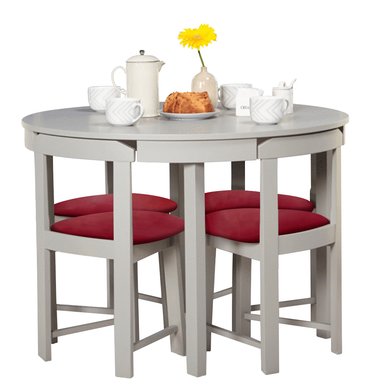 JUEGO COMEDOR HOME PREMIUM FABIANNA 4 SILLAS ROJO
